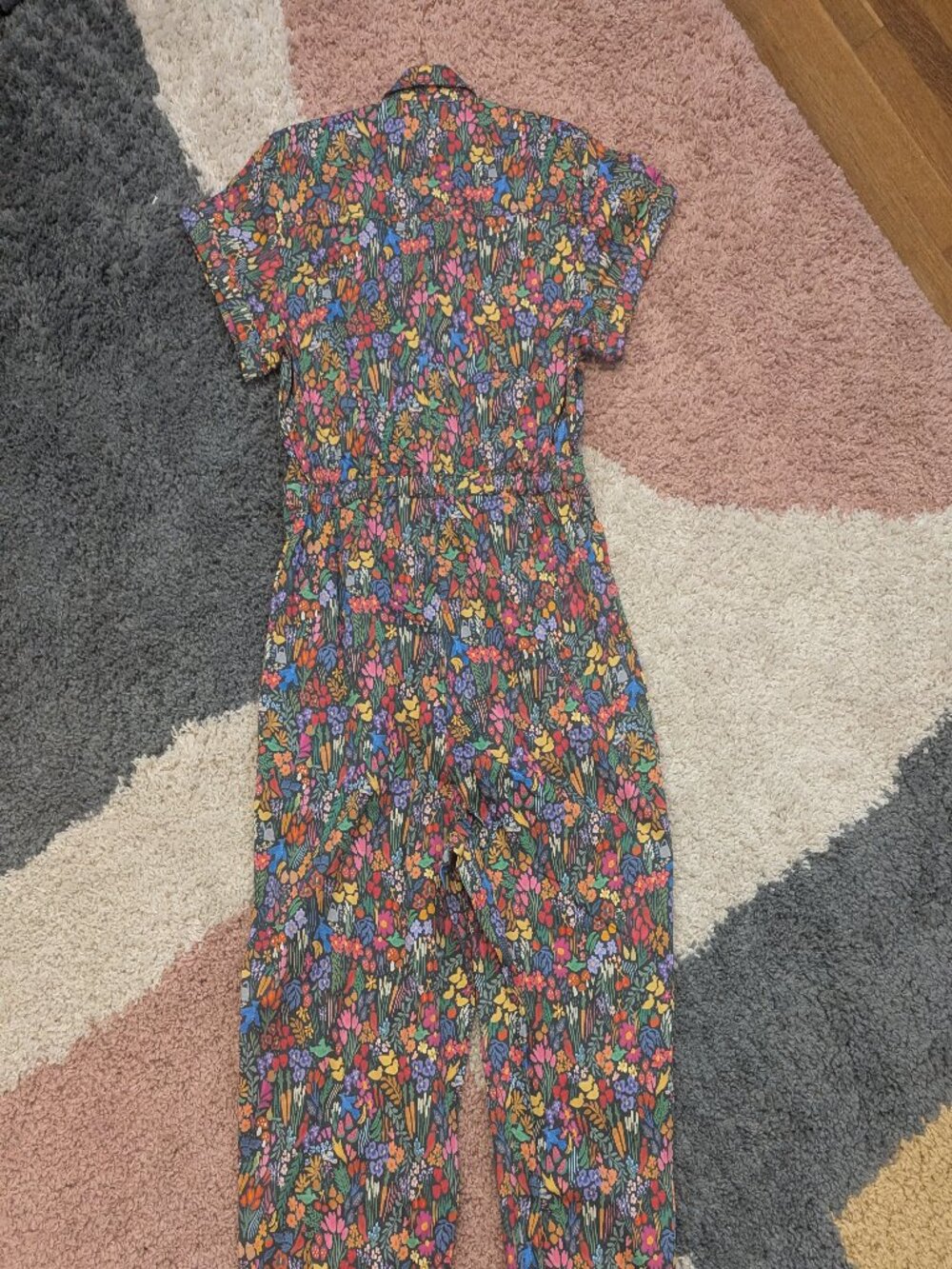 Mixed by Nazrin Botanical Print Classic Jumpsuit NWT Size L - Picture 2 of 4